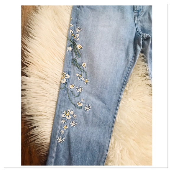 Madewell The Perfect Vintage Jeans Embroidered Light Wash Hi Rise Size 28 - Picture 2 of 16